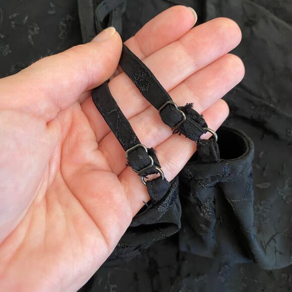 Forever 21 Floral Embroidered Maxi Dress Womens Size S Black Whimsygoth - Picture 7 of 10